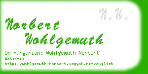 norbert wohlgemuth business card